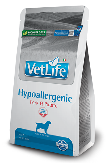 VETLIFE HYPOALLERGENIC PORK & POTATO 2KG ΚΛΙΝΙΚΗ ΞΗΡΑ ΤΡΟΦΗ ΣΚΥΛΟΥ